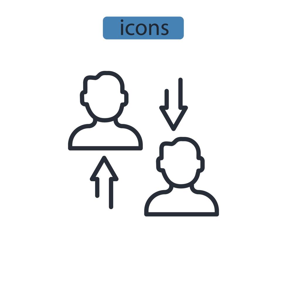 iconos de relación símbolo elementos vectoriales para web infográfico vector