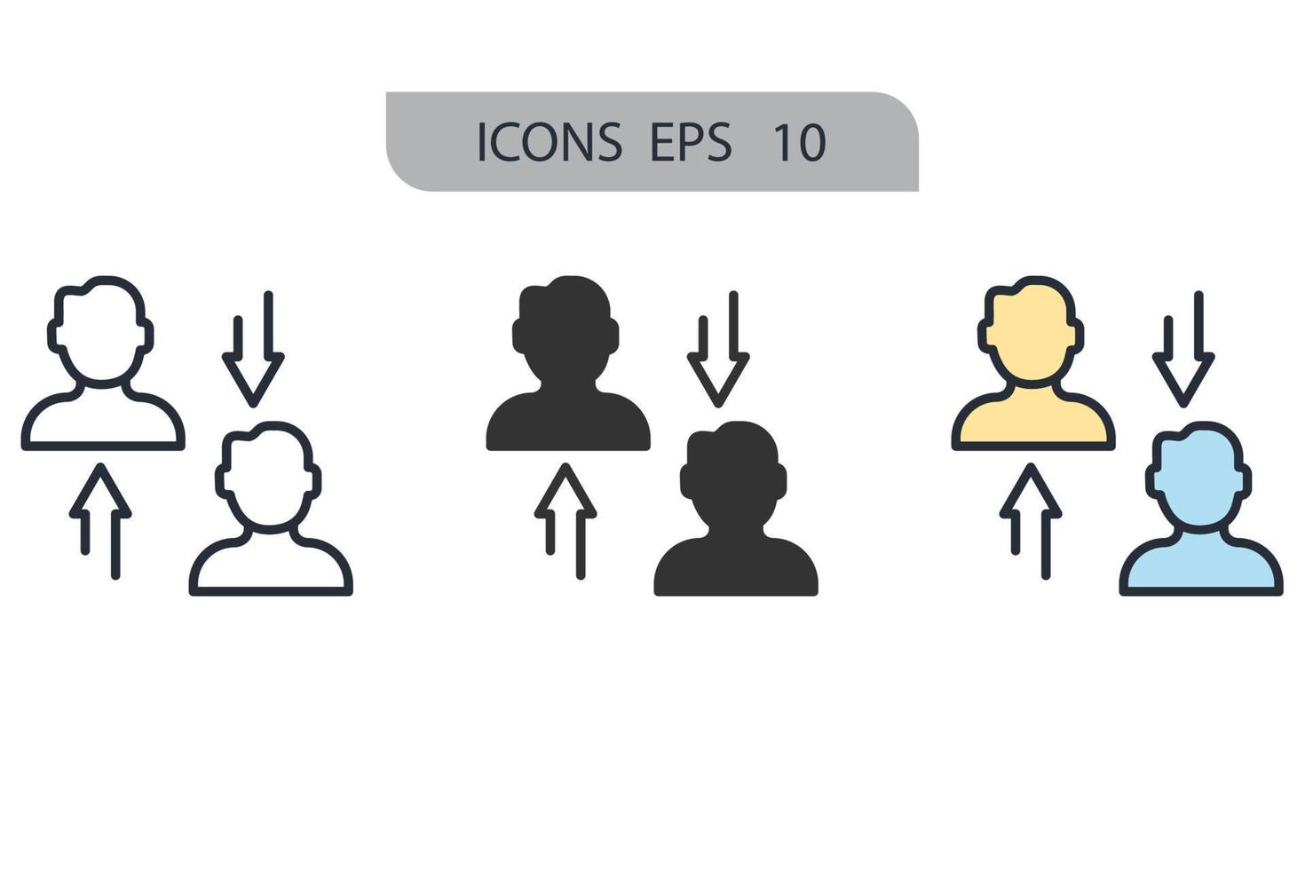 iconos de relación símbolo elementos vectoriales para web infográfico vector