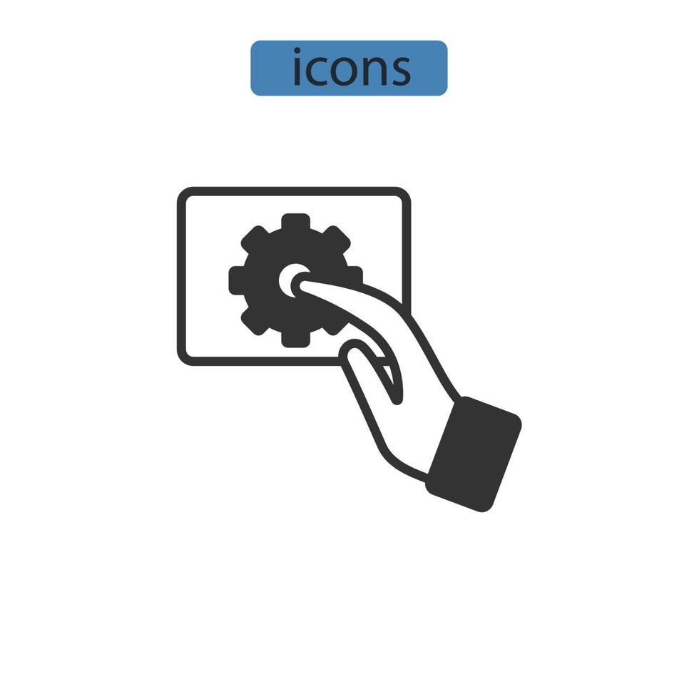 iconos de productividad símbolo elementos vectoriales para web infográfico vector