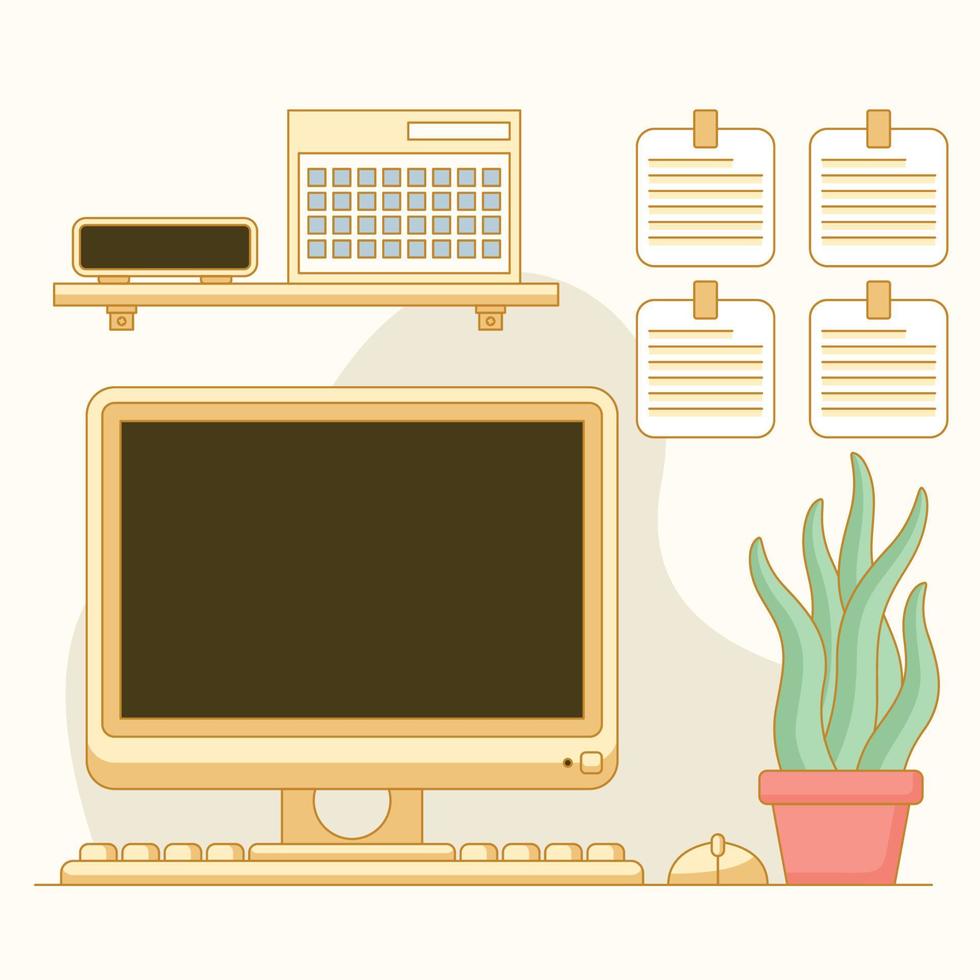 Personal computer cartoon vector flat design