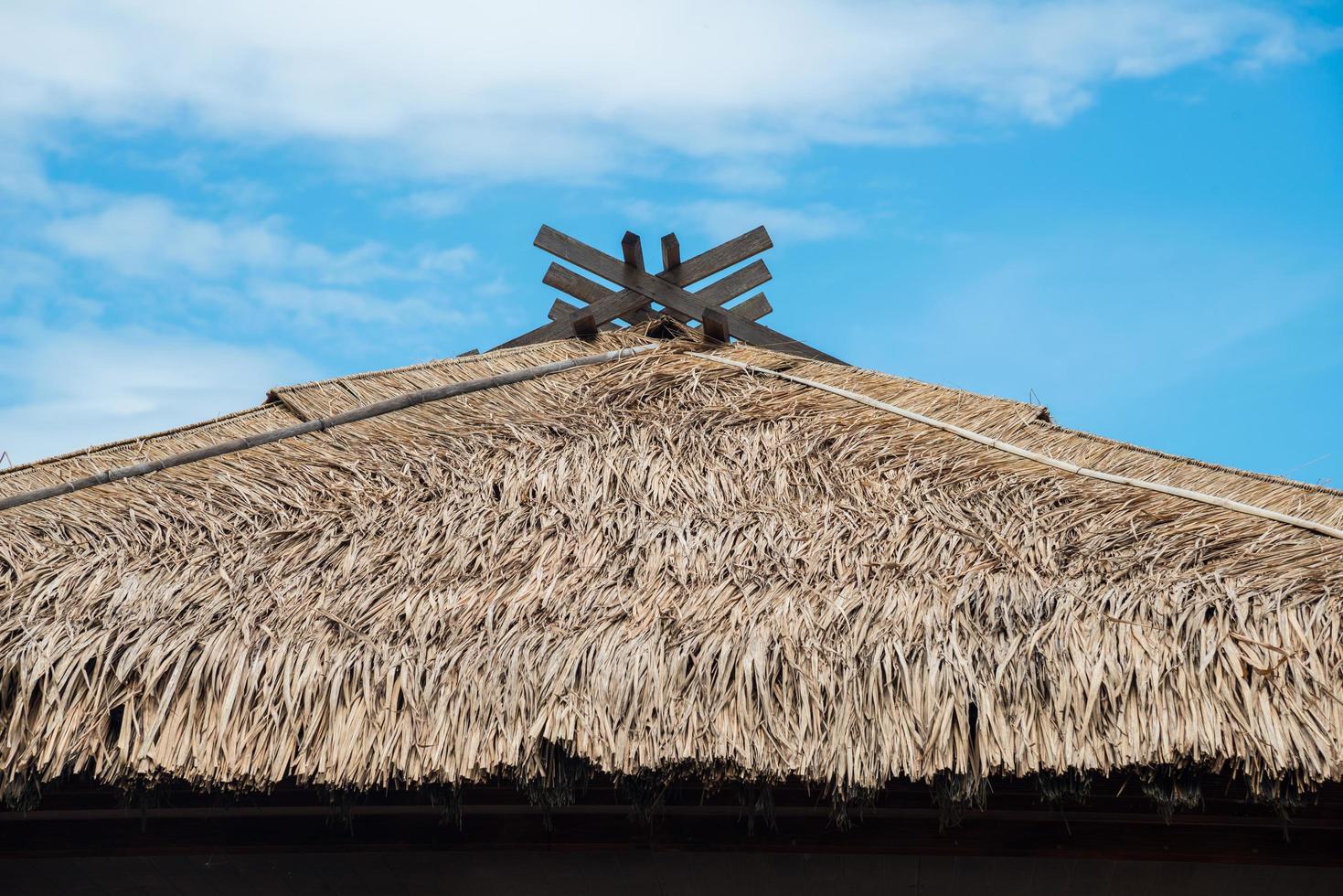 Straw roof in Japanese style. photo