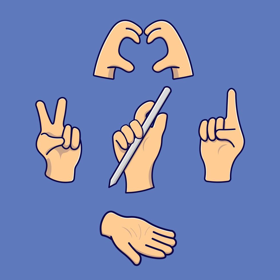 Hand gesture cartoon vector icon isolated object