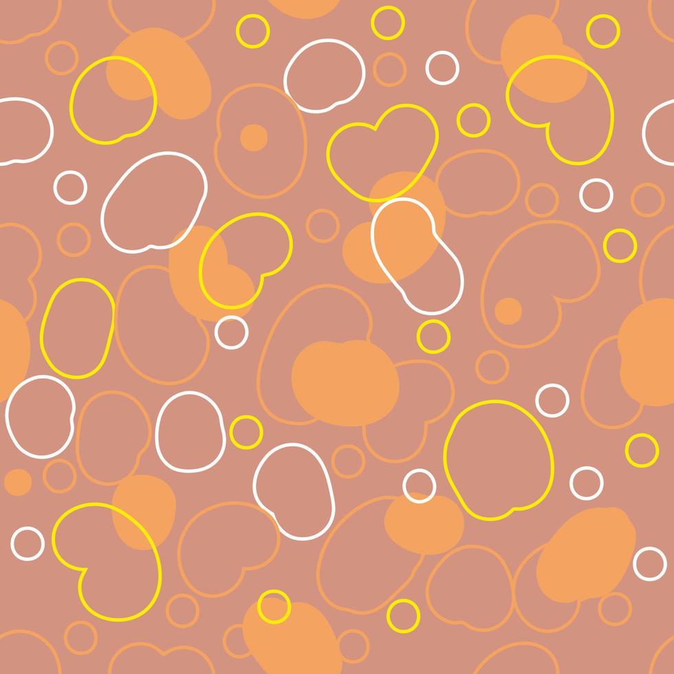 Boho aesthetic seamless pattern with abstract spots in 1960s style. vector