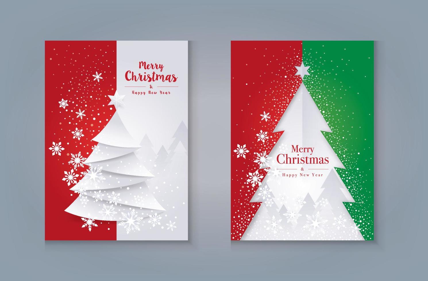 Christmas Tree and snowflake. Merry Christmas Greeting card Design. vector