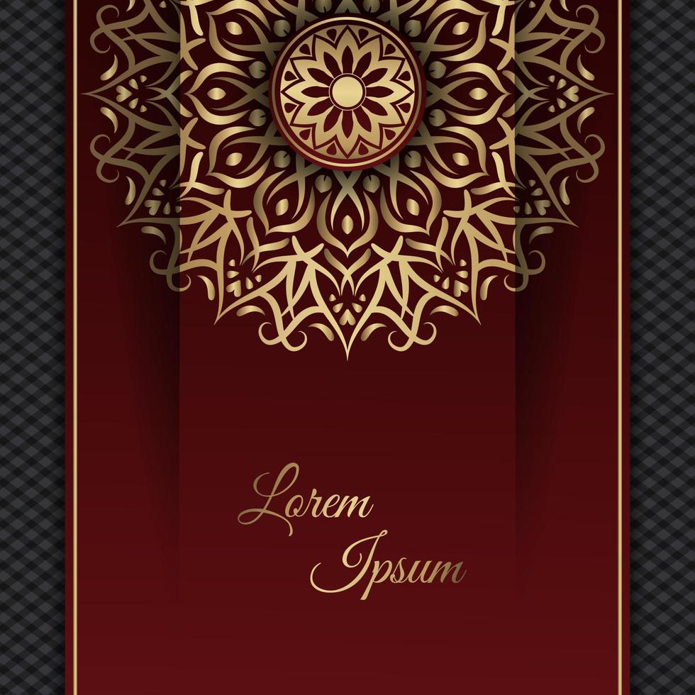 red and gold, mandala background vector