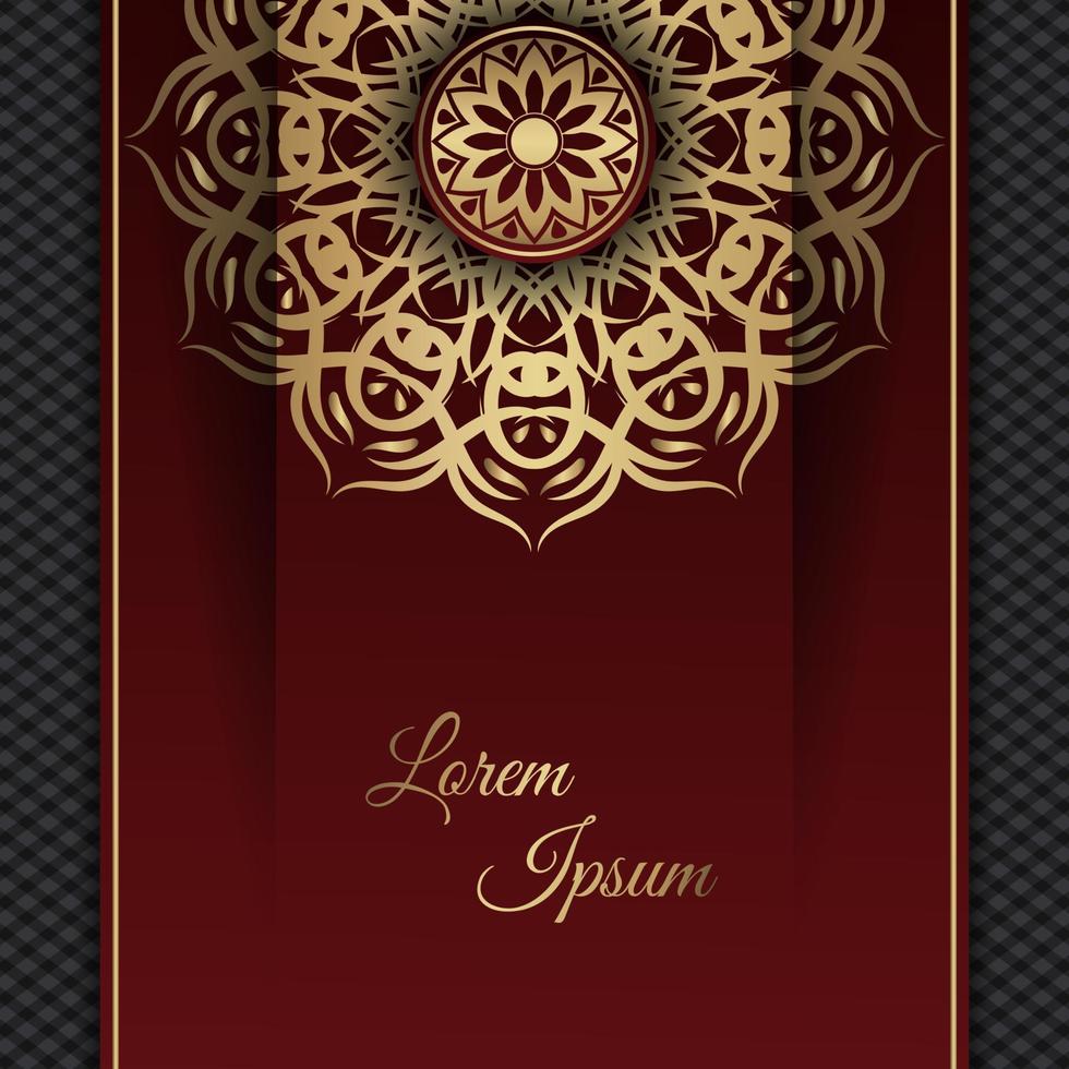 red and gold, mandala background vector