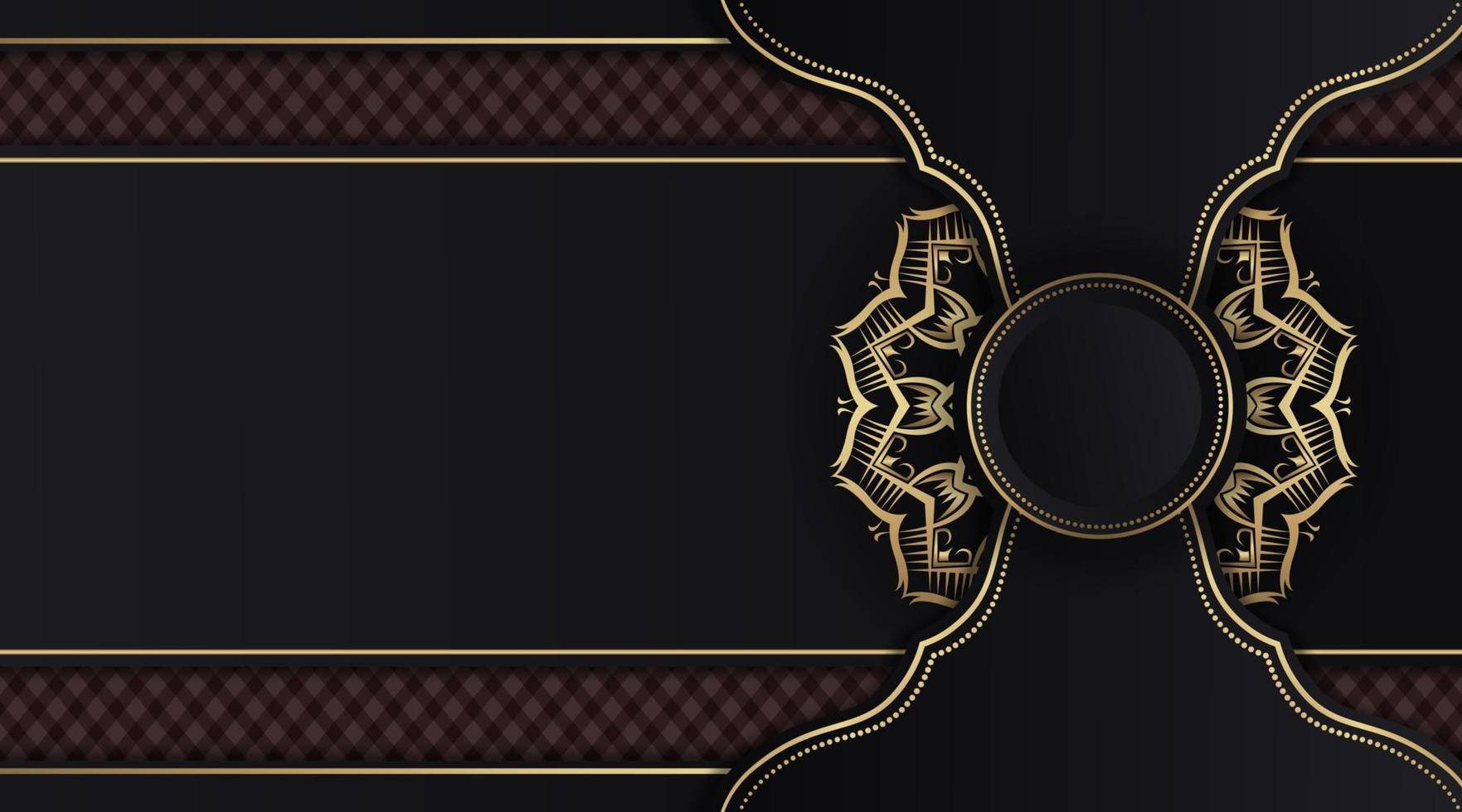luxury ornamental mandala, dark and gold, design vector