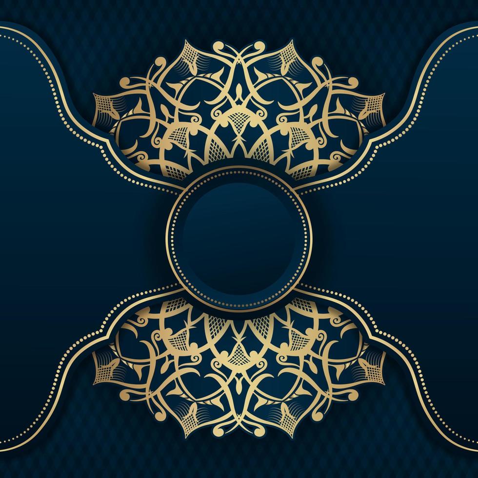 luxury mandala background, turquoise and gold, design vector
