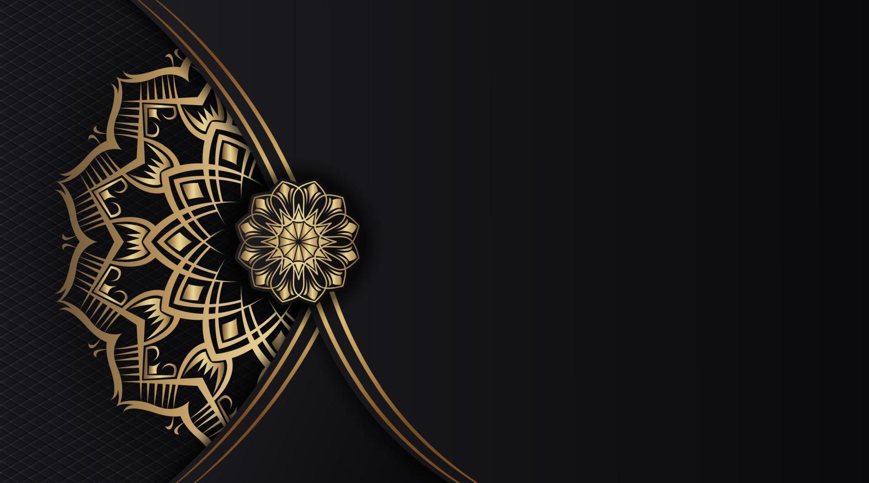 fondo de lujo, con decoración de mandala dorado vector