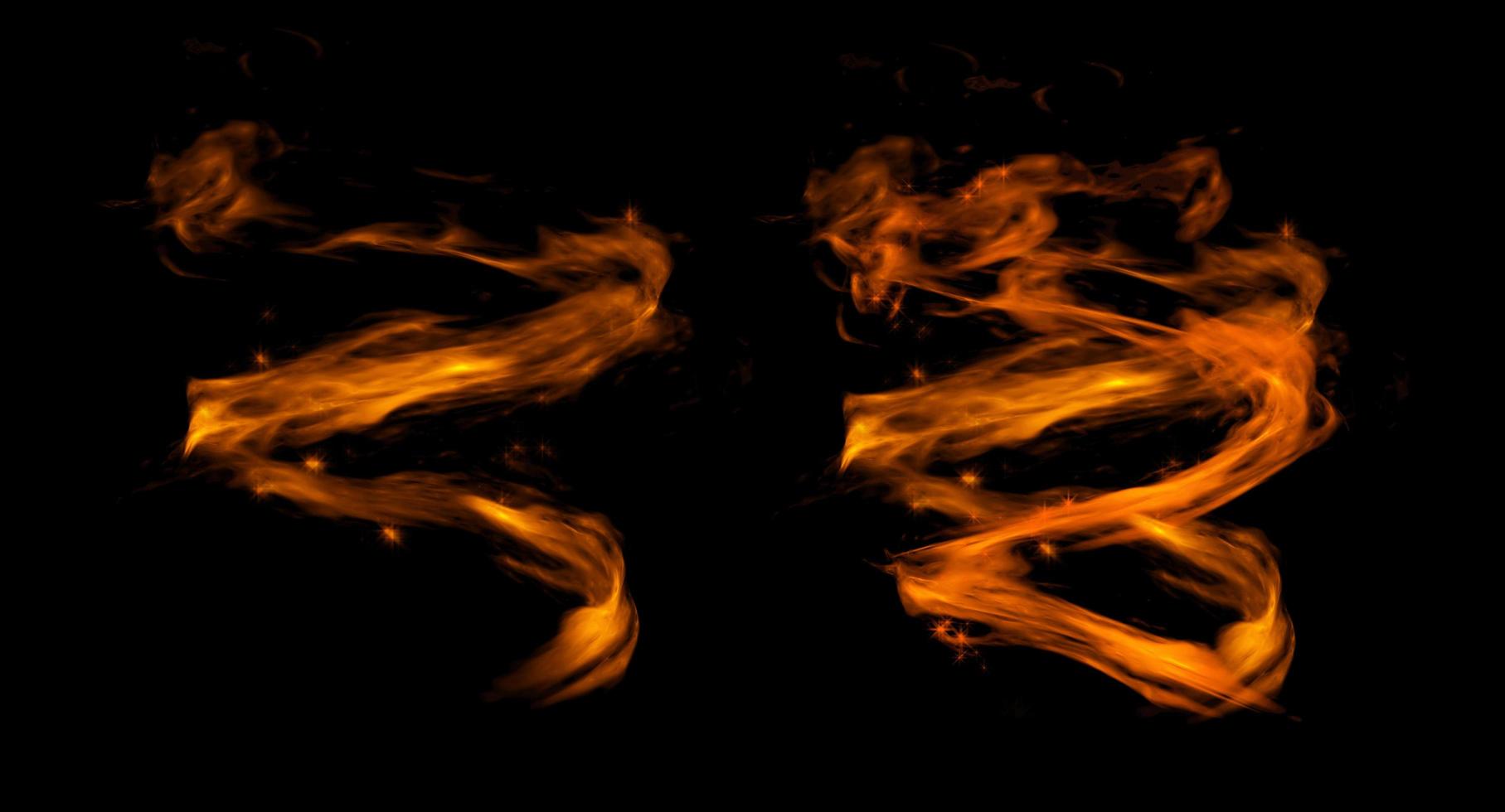 Fire Design on Black Background photo