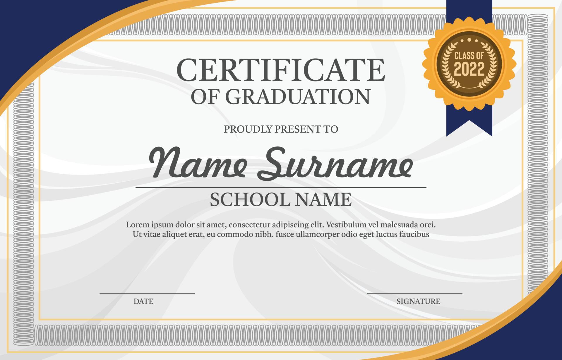 Certificate of graduation template 10055444 vector art at vecteezy