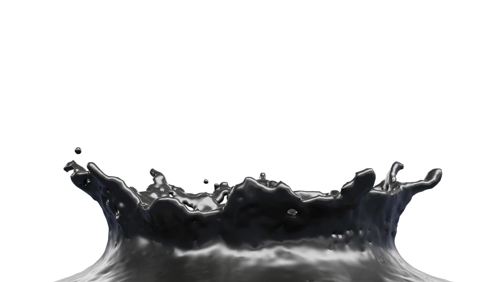 Ink Oil Splash with Droplets on Withe Background photo