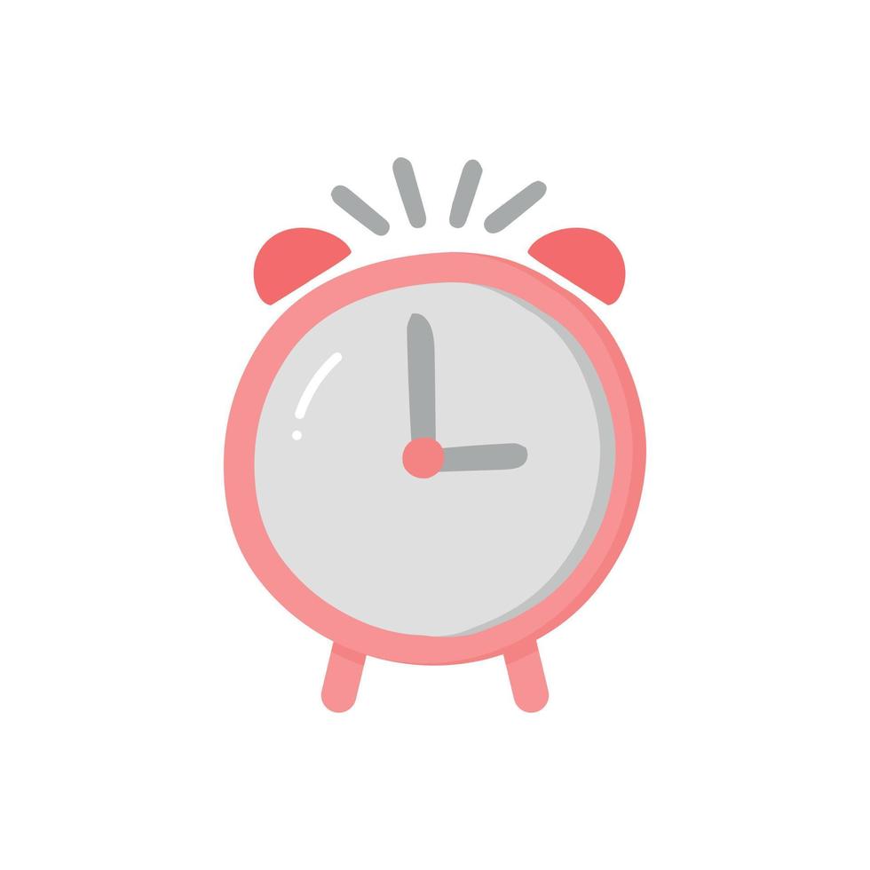 Single element of alarm clock. Hand drawn vector illustration for cards