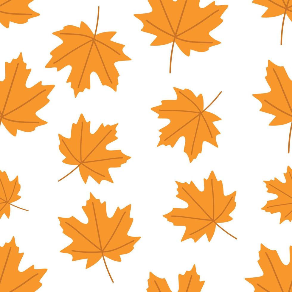 Autumn pattern with colorful maple leaves on a white background. vector