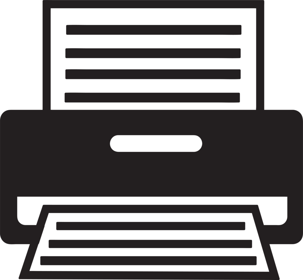design de símbolo de sinal de ícone de impressora png