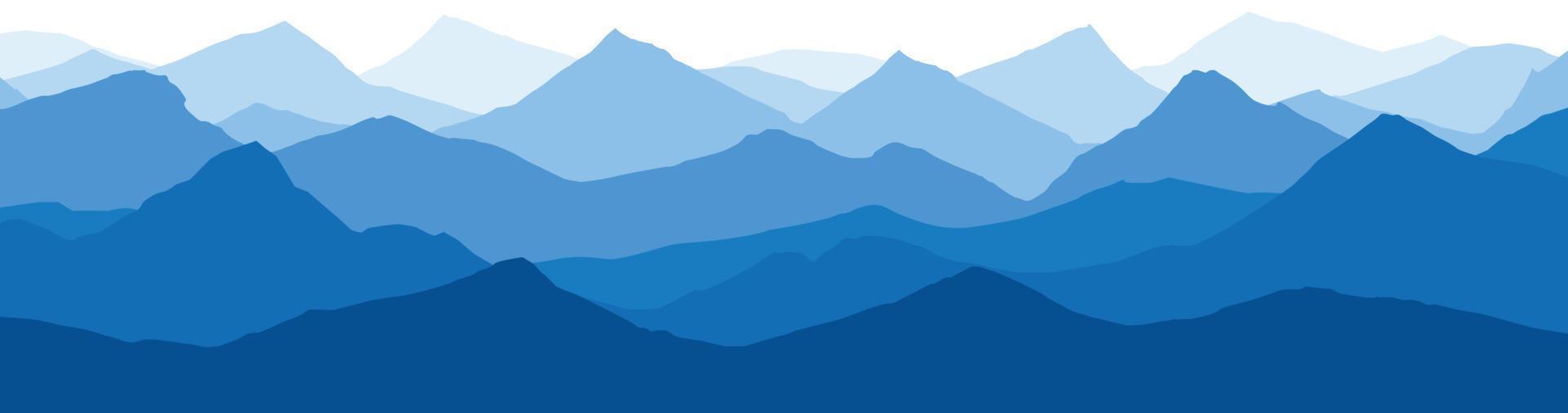 ilustración vectorial con paisaje de montaña paisaje azul y blanco, archivo eps 10 vector