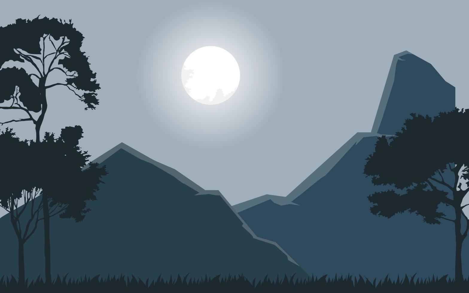 landscape with trees and mountains vector