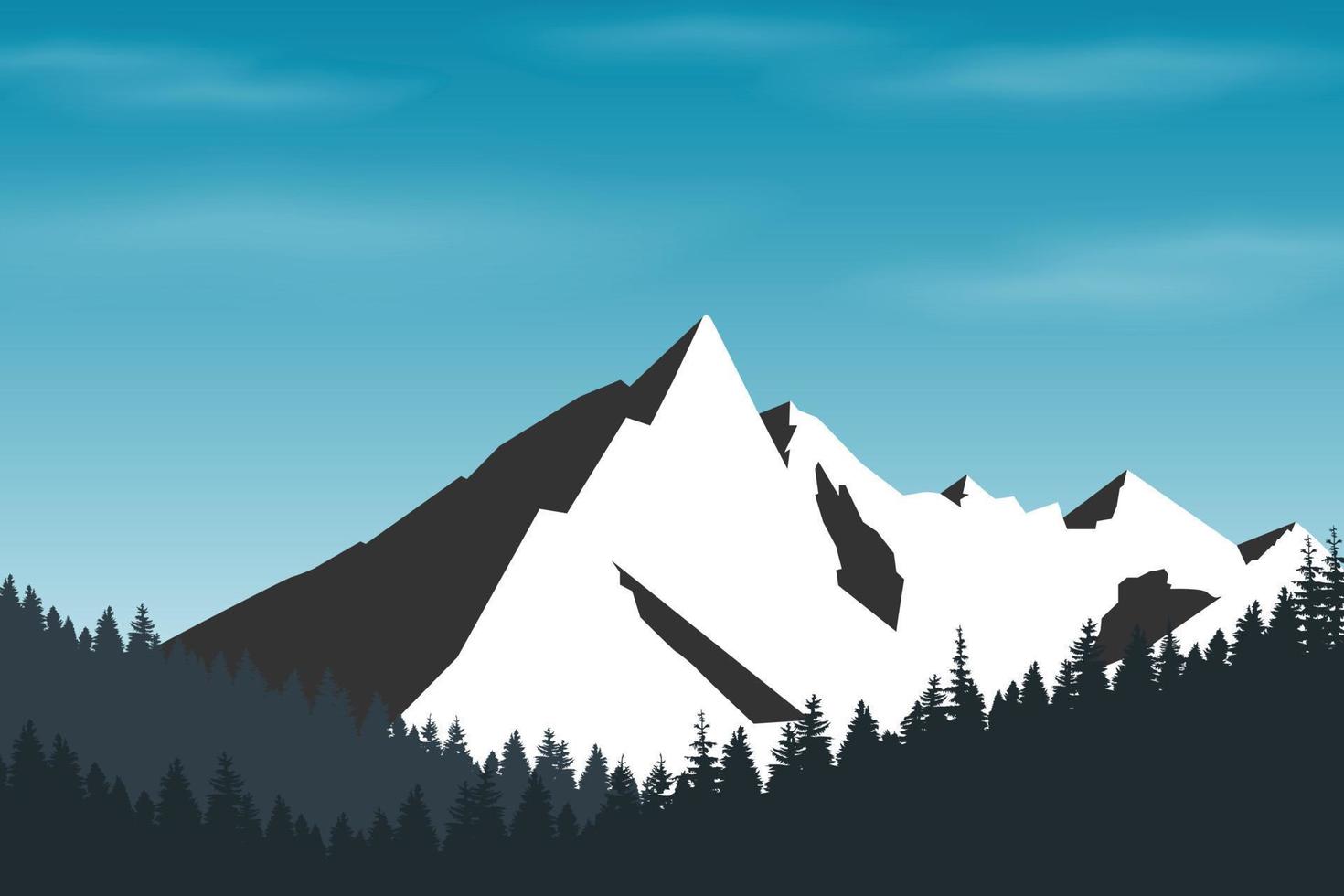 paisaje de montaña con montañas vector