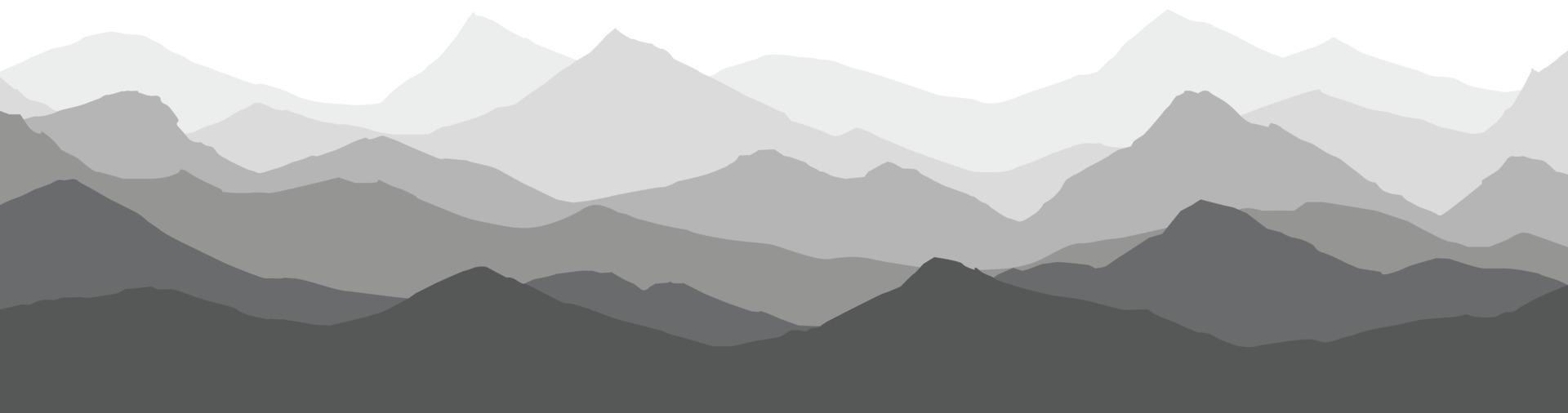 vector illustration with mountain landscape Black and white landscape