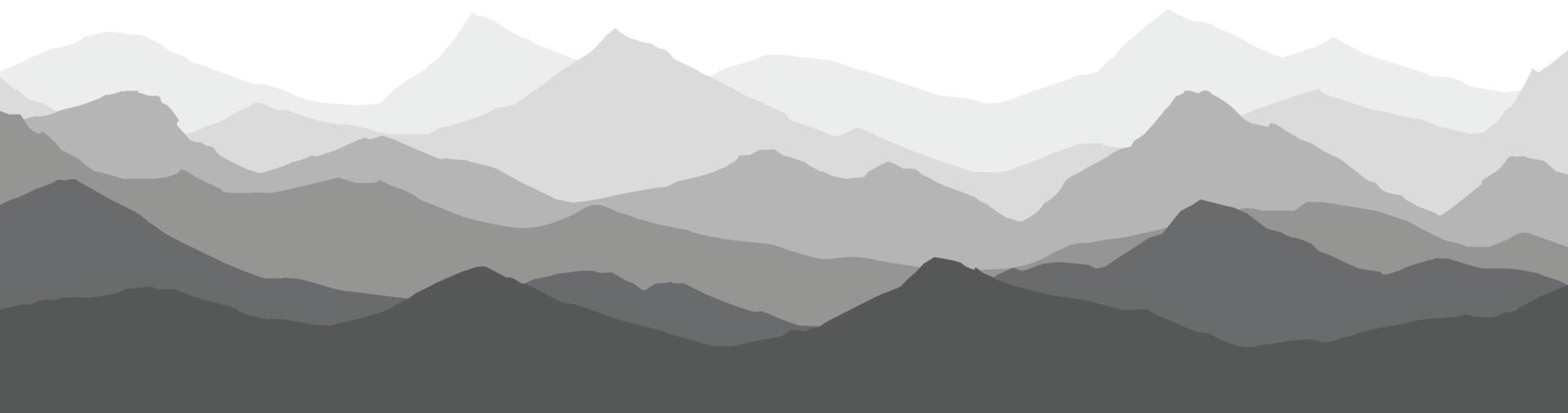 vector illustration with mountain landscape Black and white landscape, EPS file 10