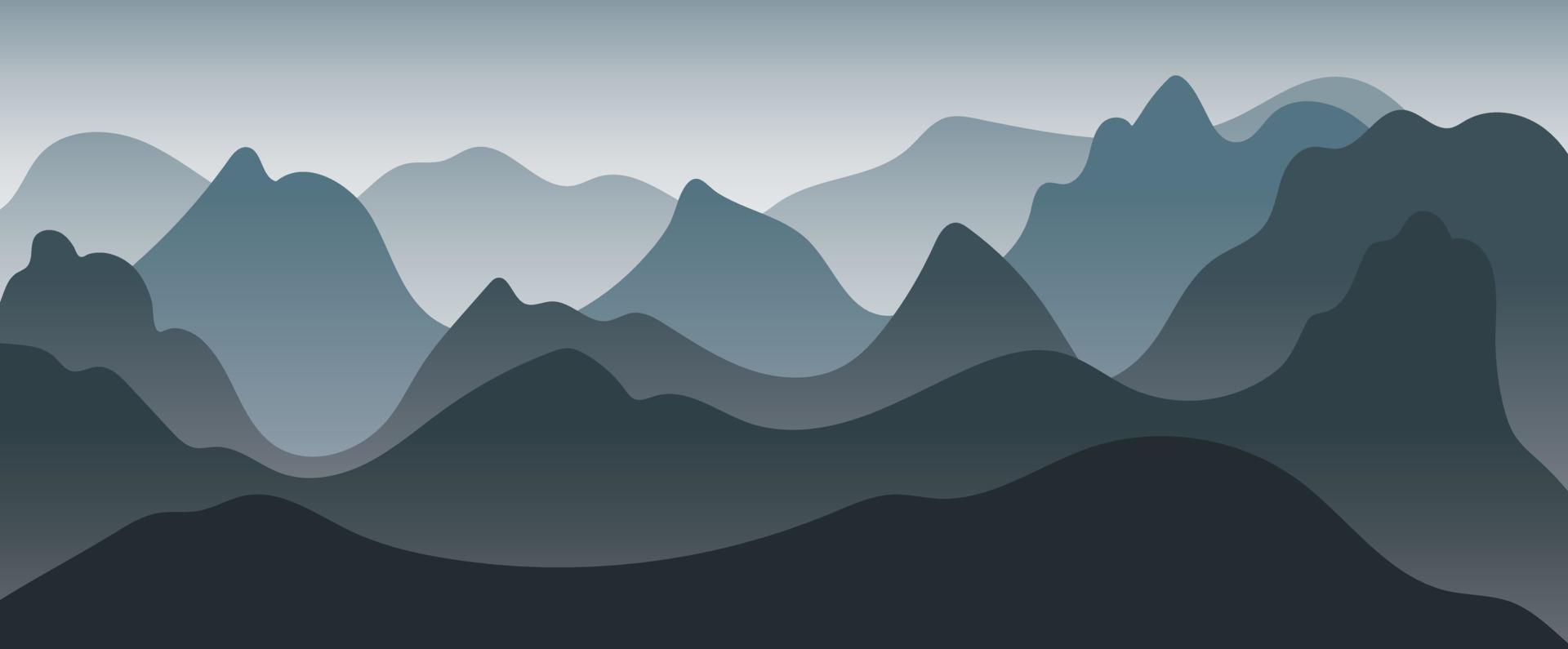 vector mountain landscape nature background in the morning