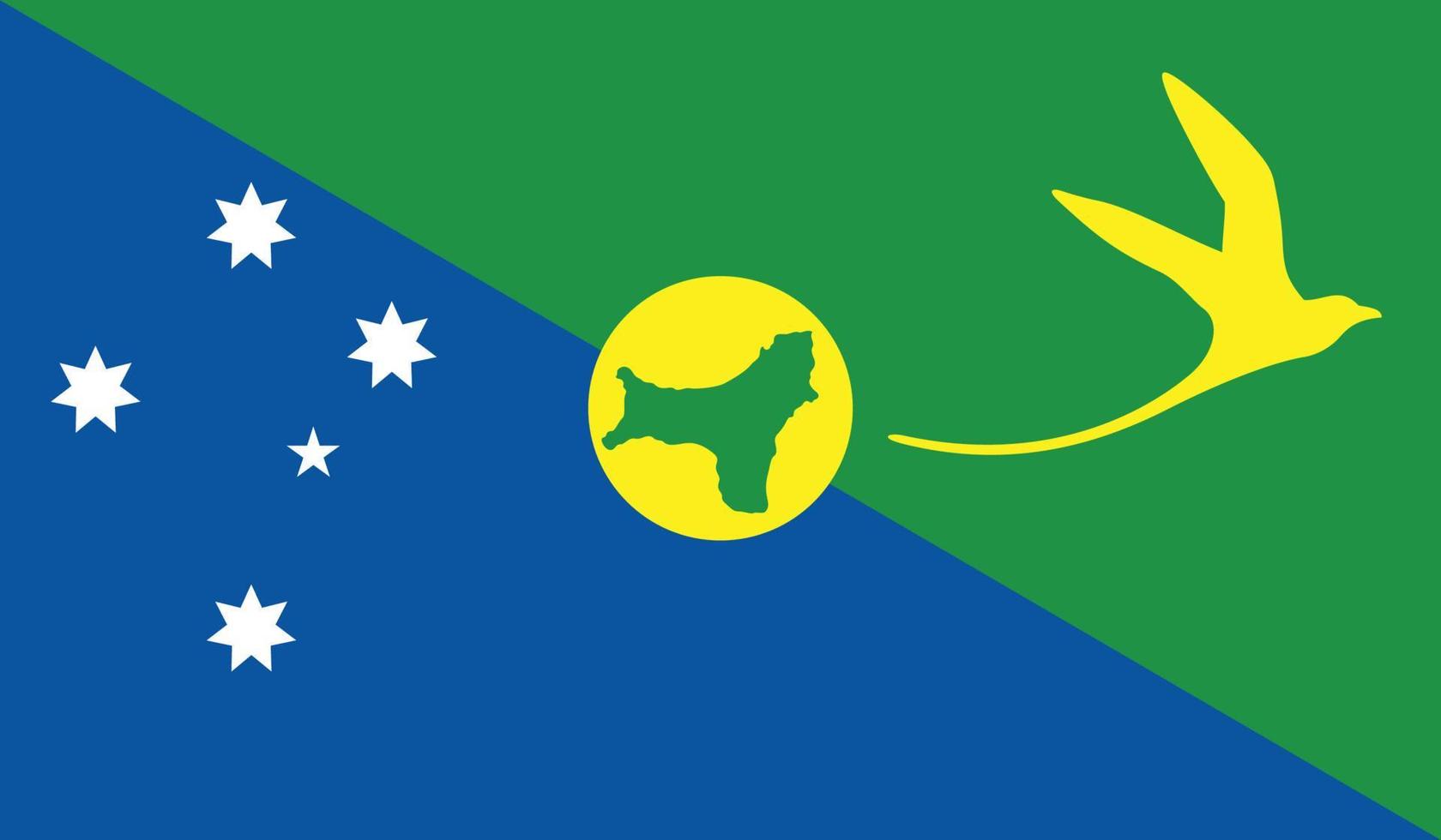 vector illustration of Christmas Island flag.