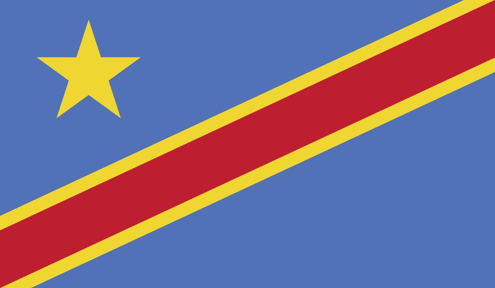 ilustración vectorial de la bandera de la República Democrática del Congo. vector