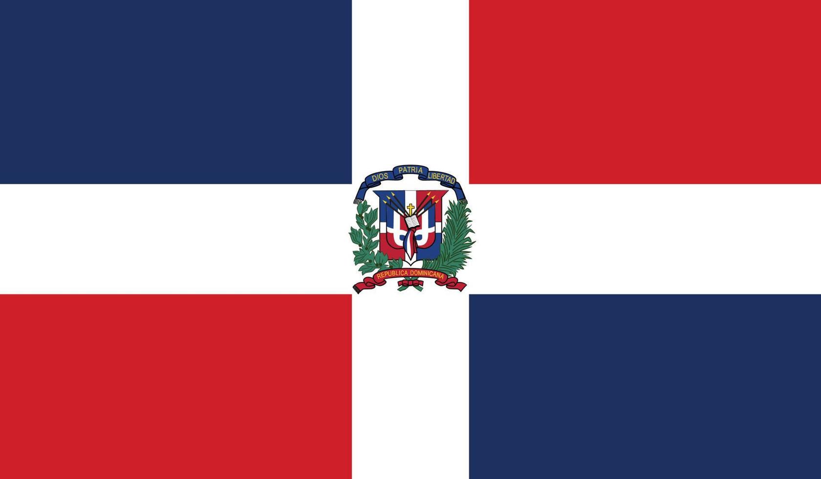 vector illustration of Dominican Republic flag.