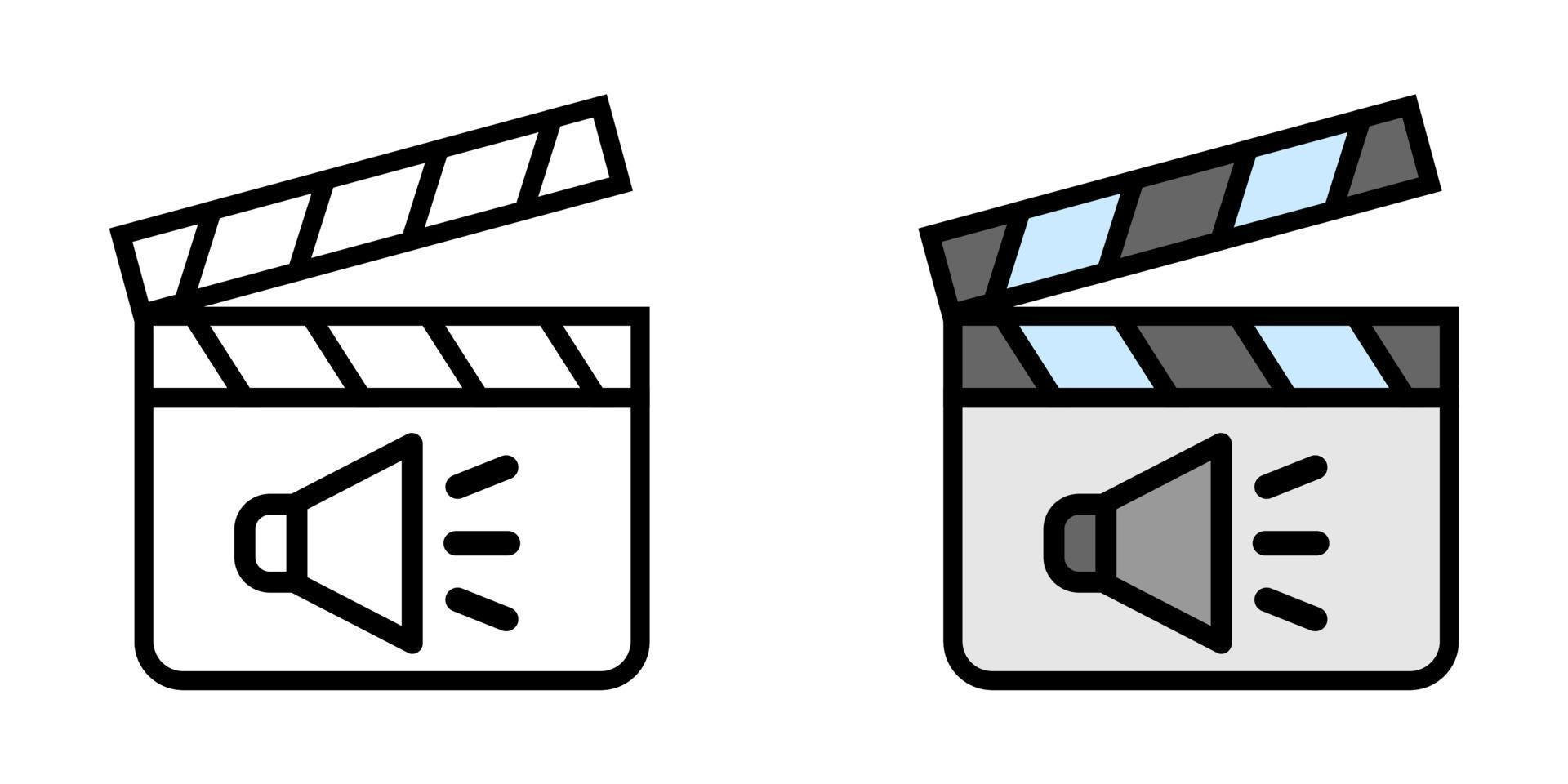 Illustration Vector Graphic of Cinema, clapperboard, media Icon