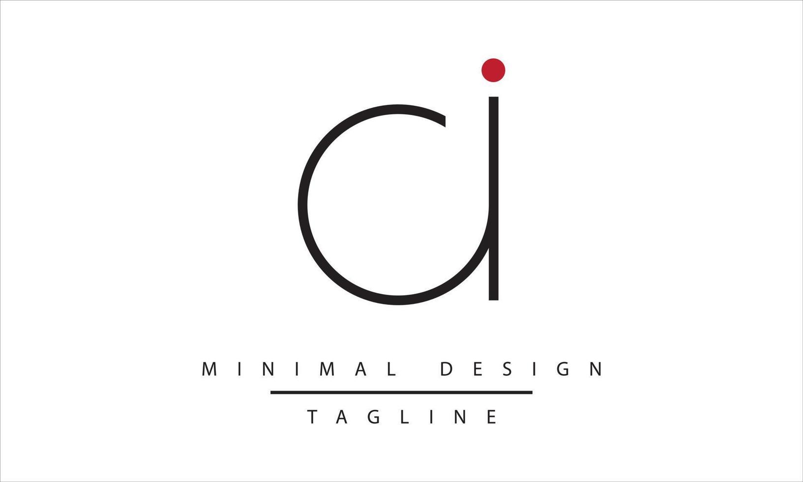 IA or AI Minimal Logo design Vector