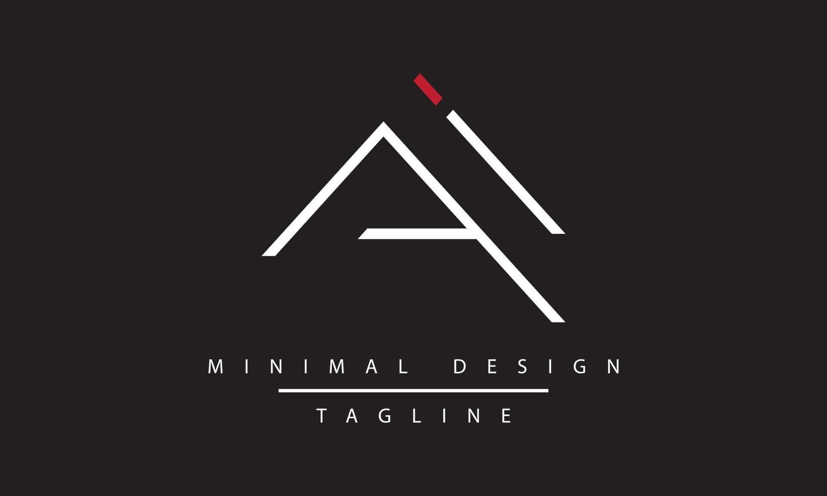 IA or AI Minimal Logo design Vector