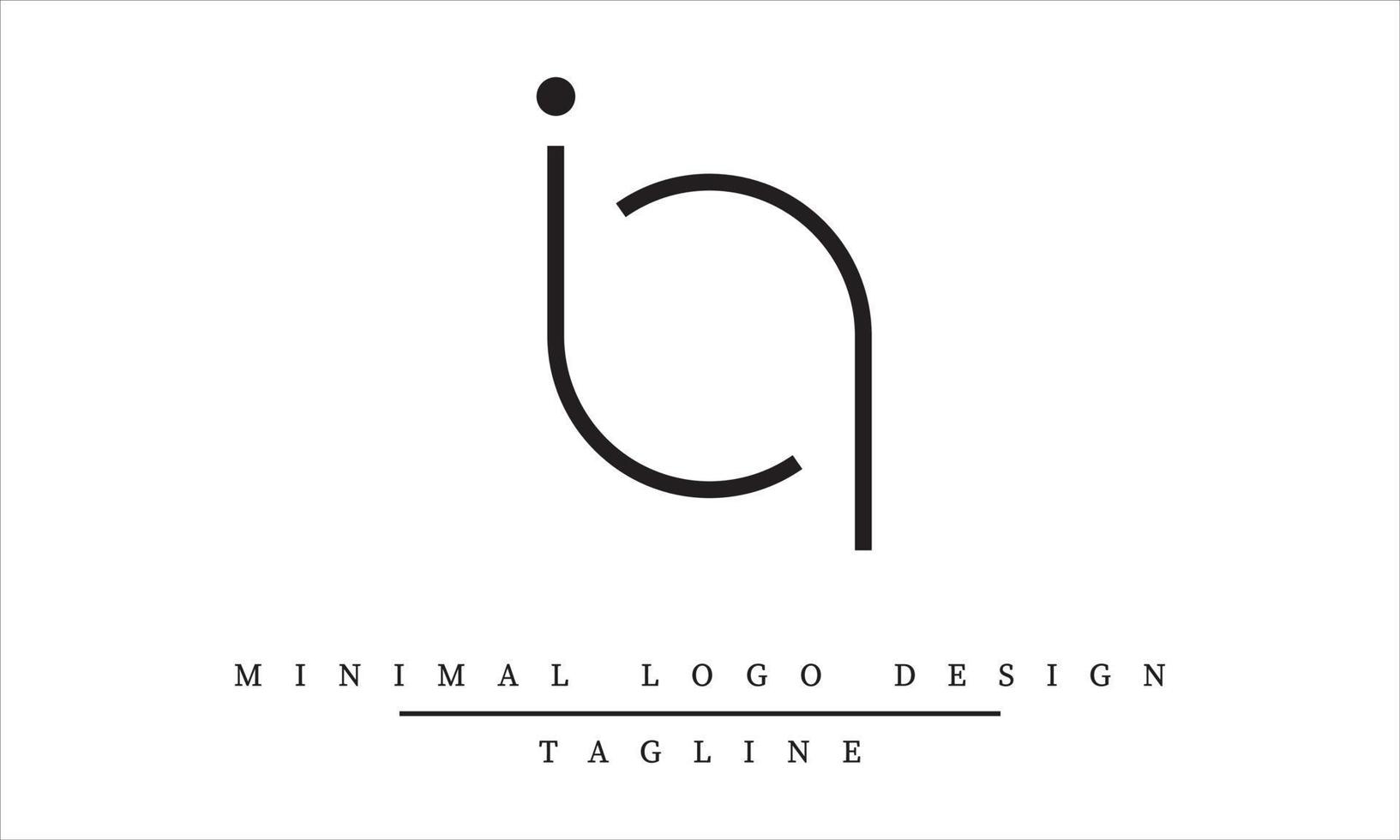 IA or AI Minimal Logo design Vector