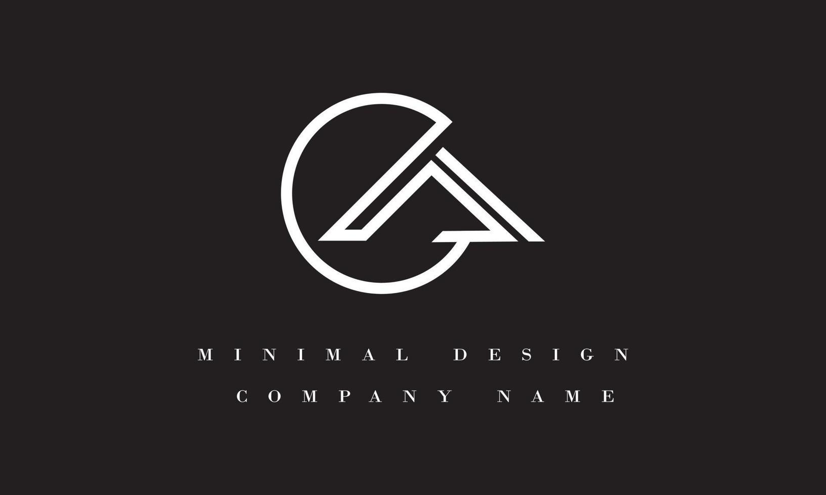 LA or AL Minimal Logo Design vector