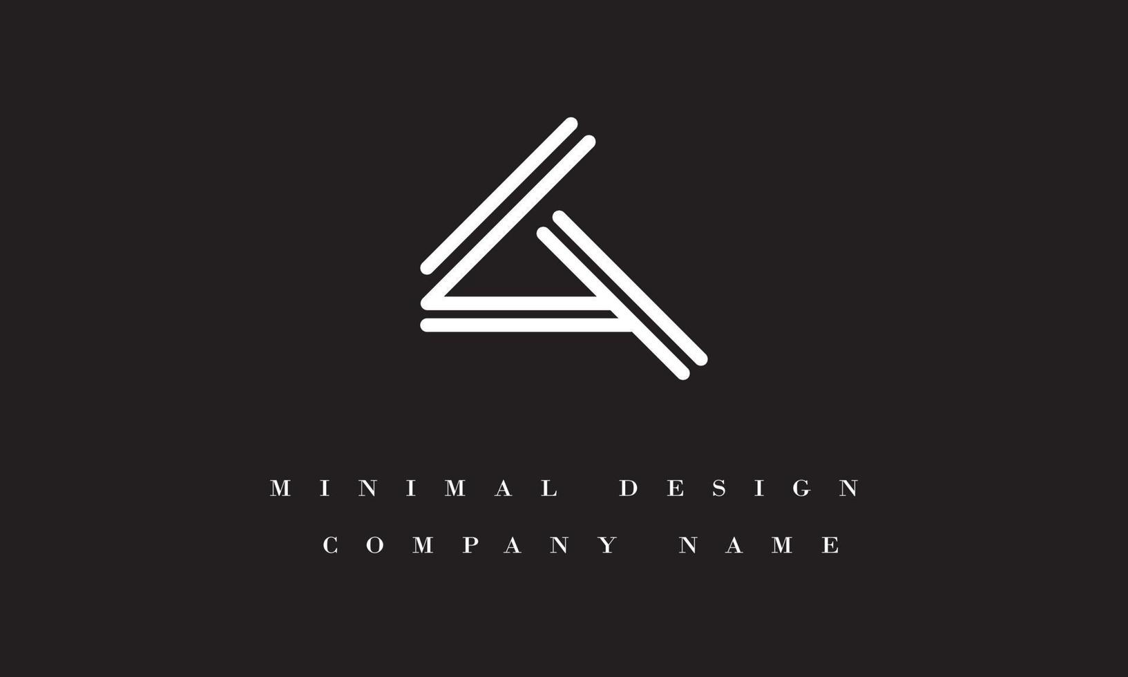 LA or AL Minimal Logo Design vector