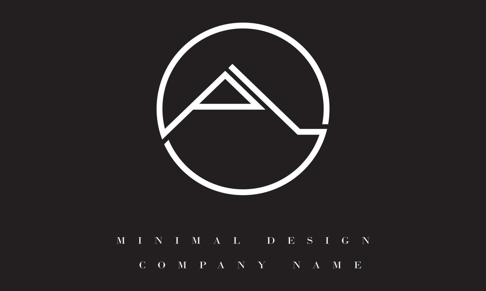 LA or AL Minimal Logo Design vector