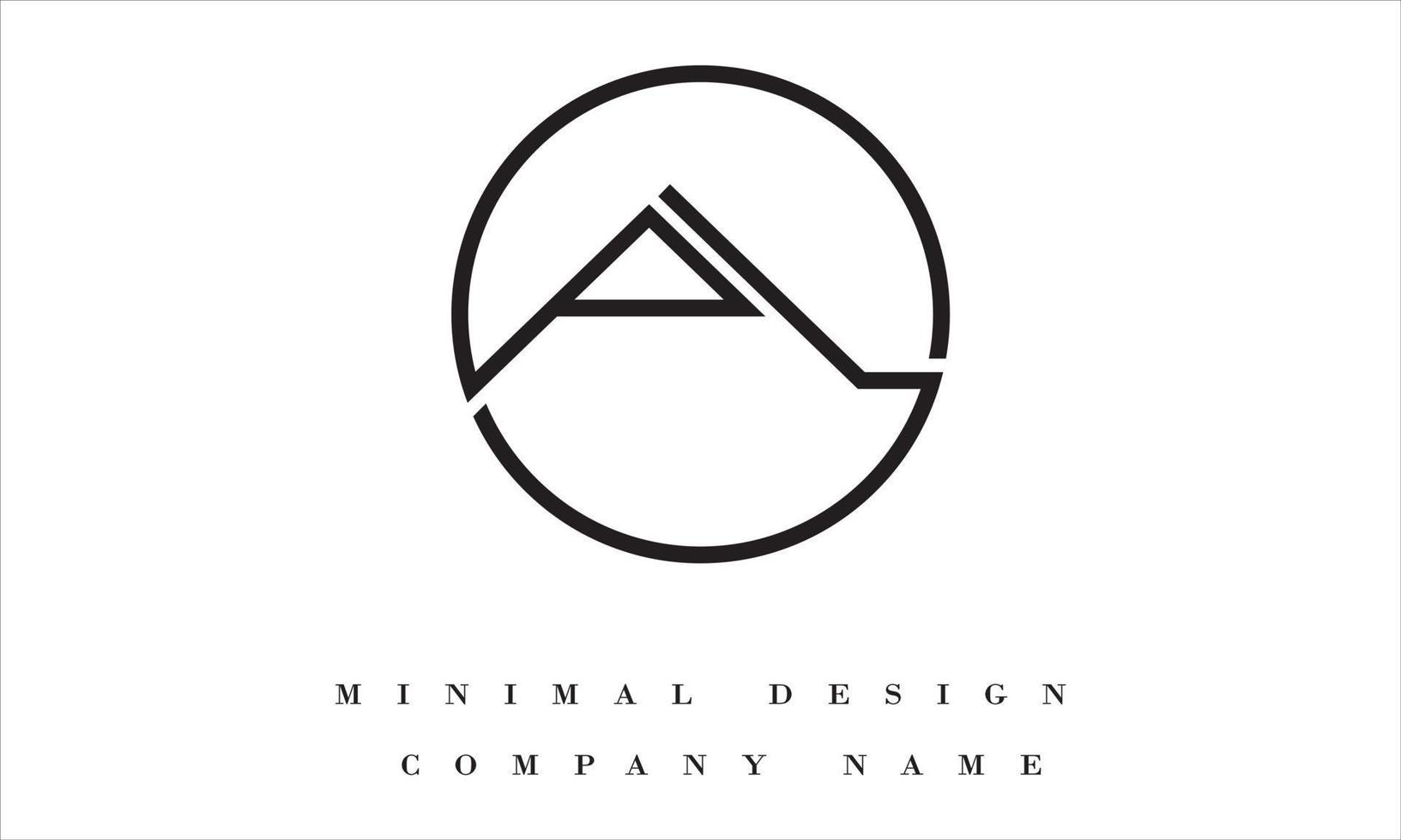 LA or AL Minimal Logo Design vector