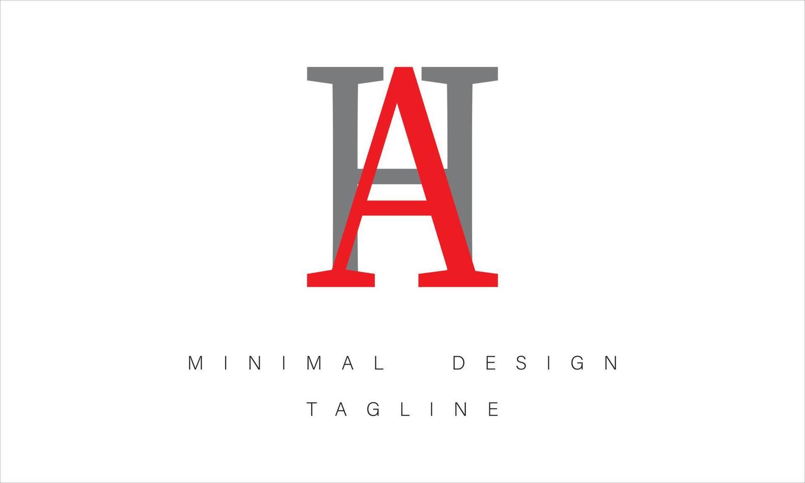 AH or HA Minimal Logo design vector