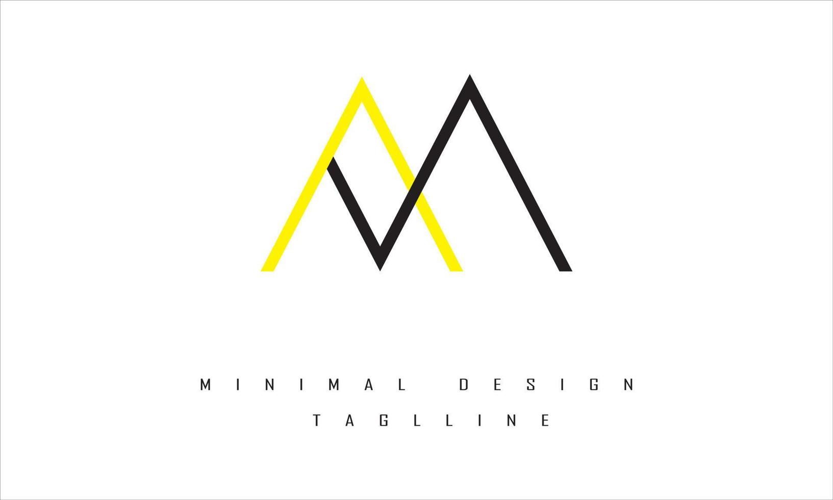 AM or MA Minimal Logo Design Vector Art Illustration