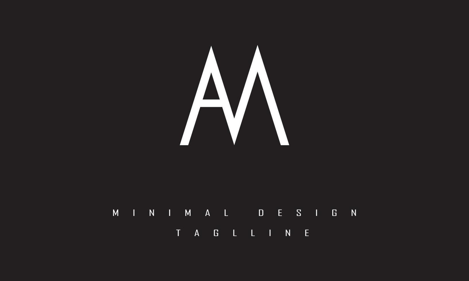 AM or MA Minimal Logo Design Vector Art Illustration