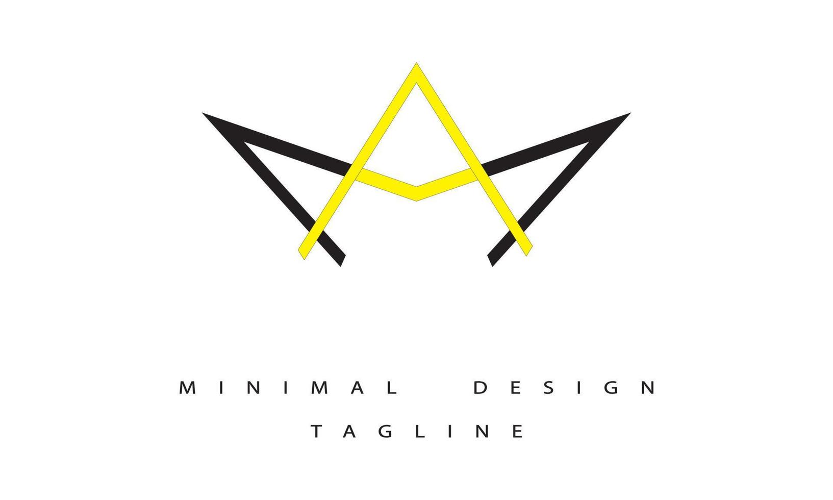 AM or MA Minimal Logo vector