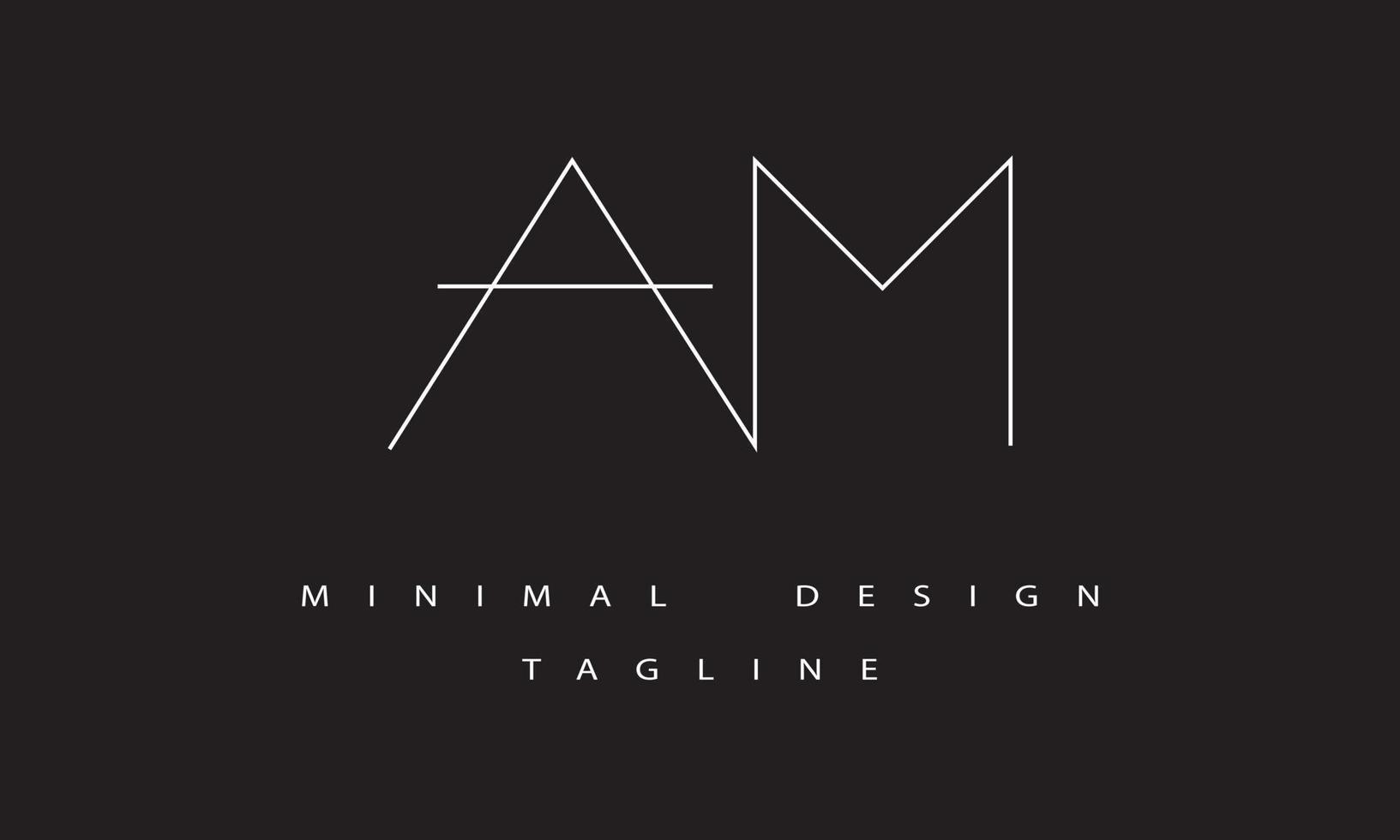 AM or MA Minimal Logo vector