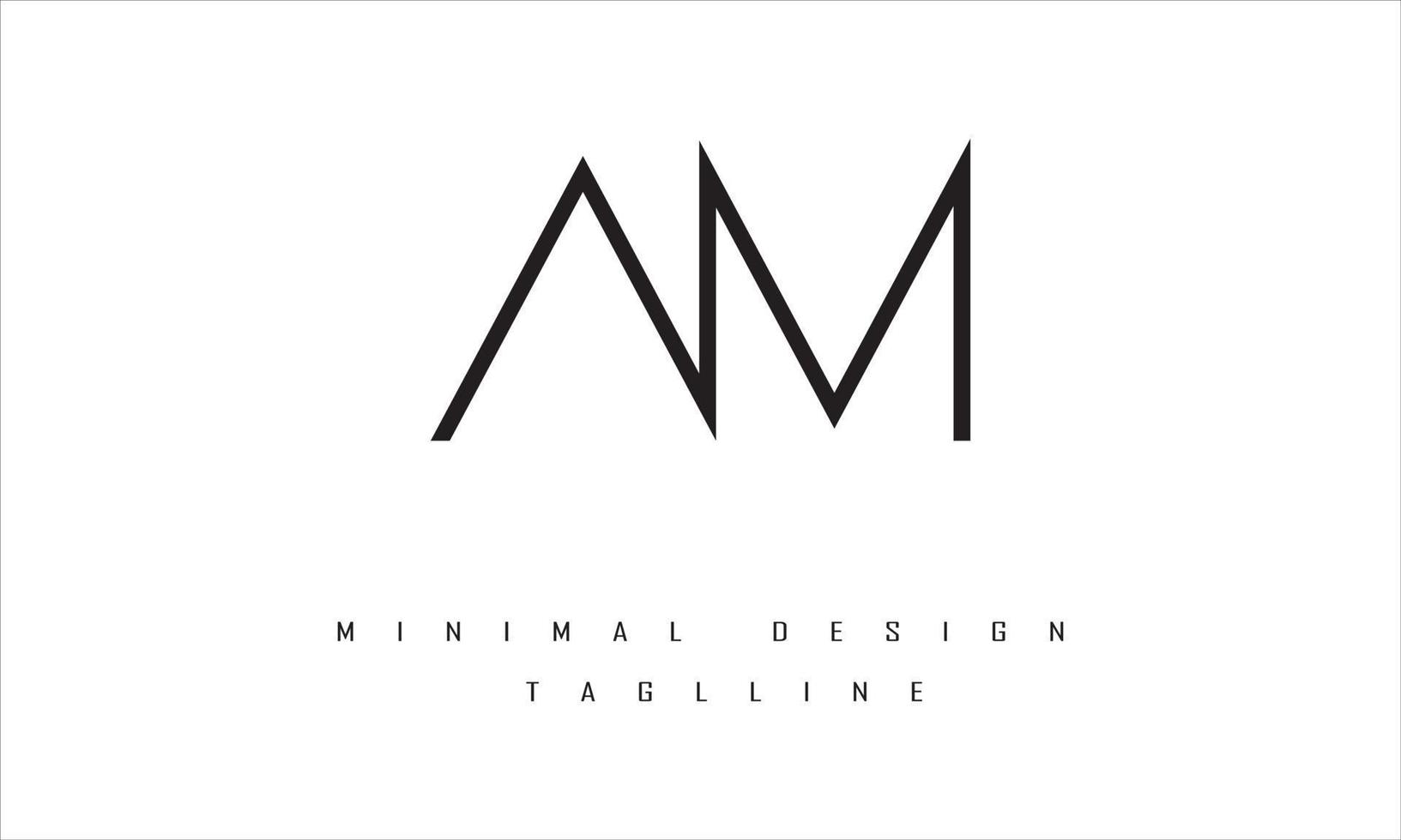 AM or MA Minimal Logo Design Vector Art Illustration