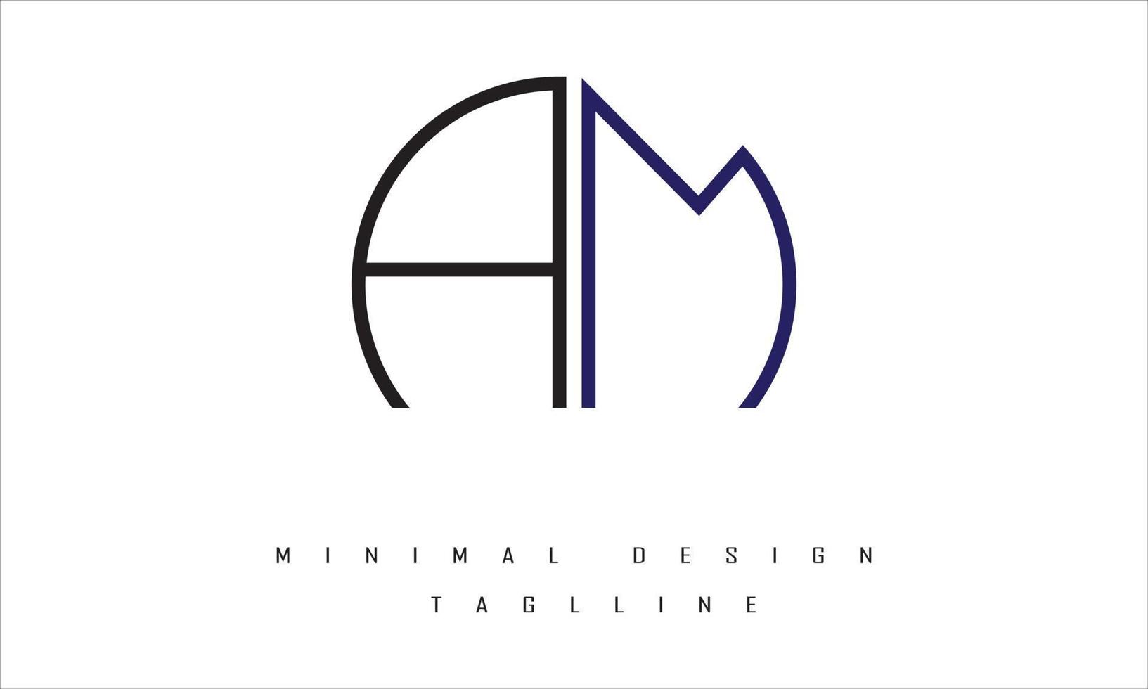 AM or MA Minimal Logo Design Vector Art Illustration