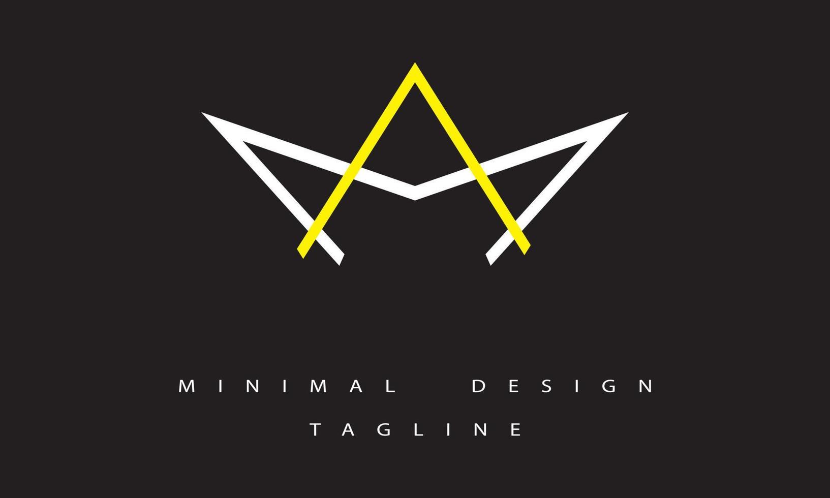 AM or MA Minimal Logo vector