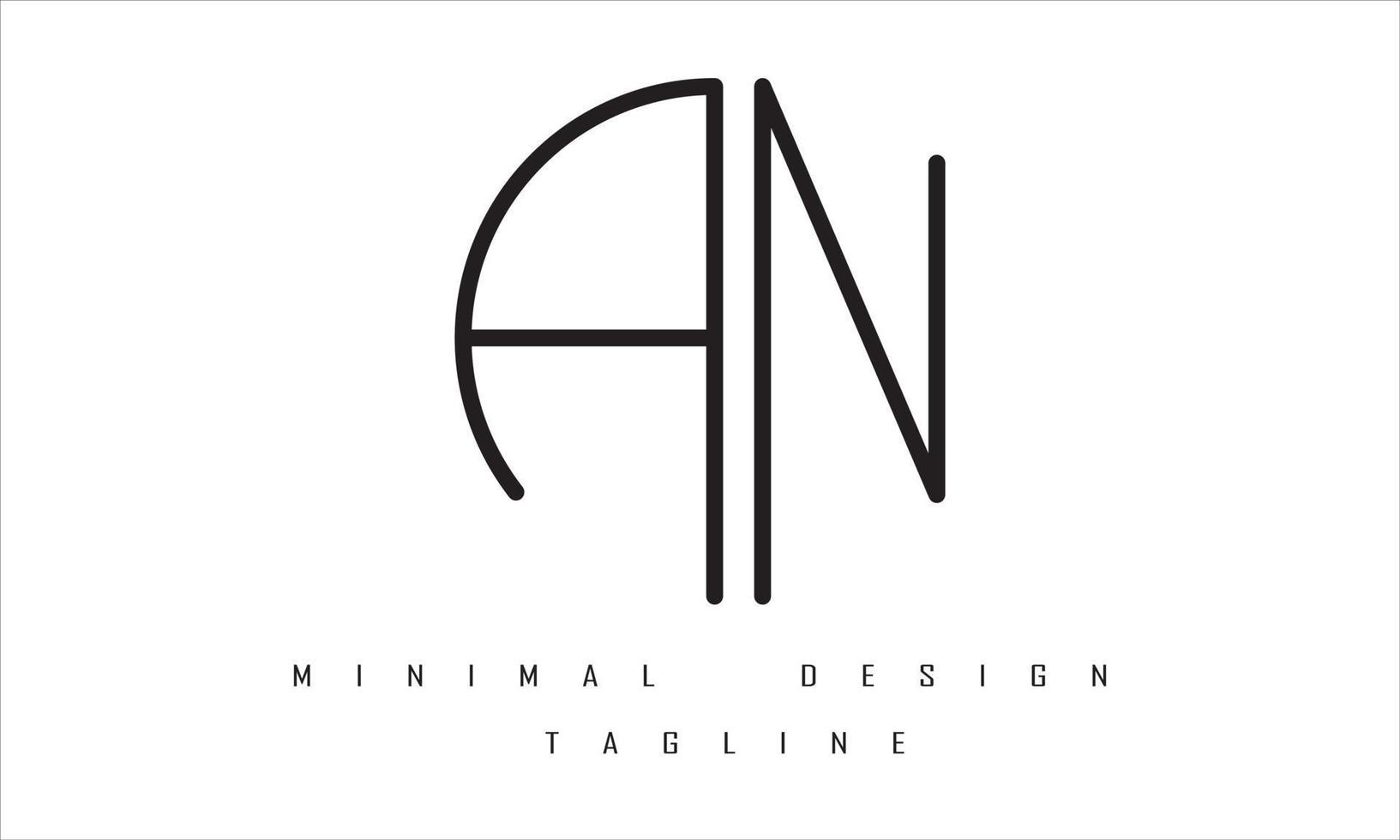 AN or NA Minimal Logo Design Illustration vector