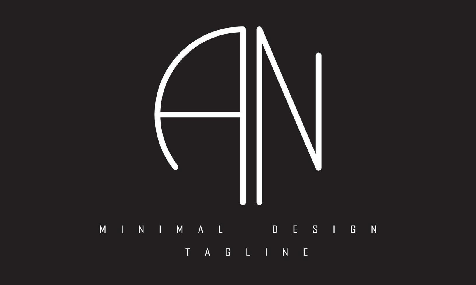 AN or NA Minimal Logo Design Illustration vector