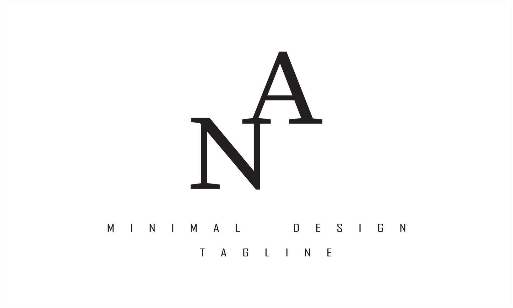 AN or NA Minimal Logo Design Illustration vector