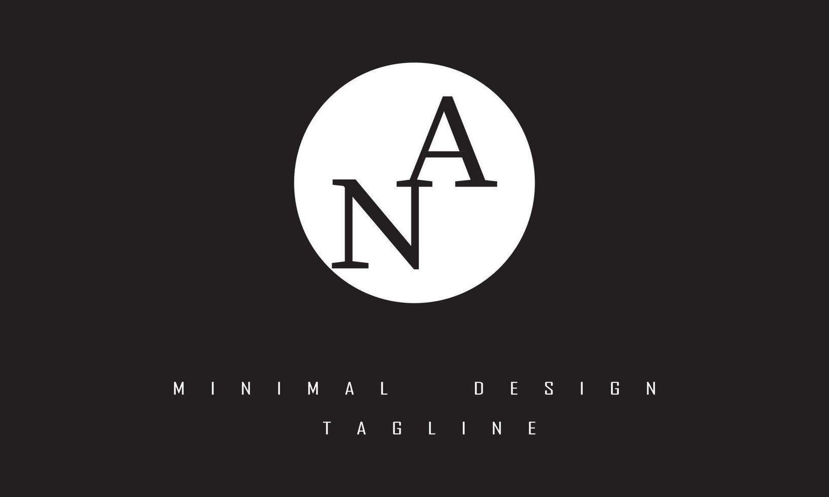 AN or NA Minimal Logo Design Illustration vector