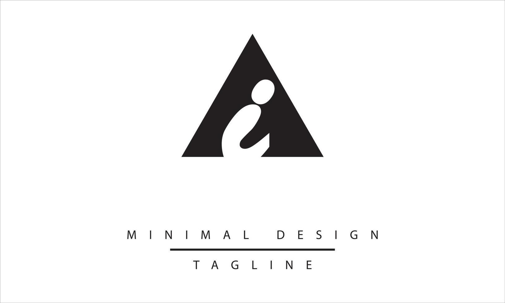 IA or AI Minimal Logo design Vector