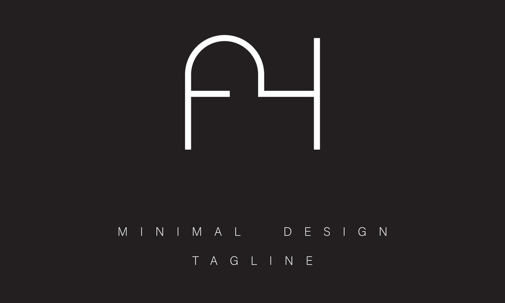 AH or HA Minimal Logo design vector